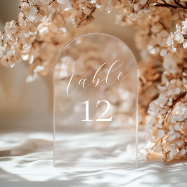 Invitaciones Acrílicas Números de mesa de boda de acrílico con caligrafía