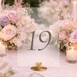 Invitaciones Acrílicas Números de Mesa Elegantes Mínimos de Acrílico para