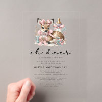 Oh Ciervo Lazos Rosados Bosque Baby Shower