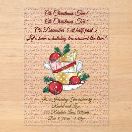 Invitaciones Acrílicas ¡Oh Navidades Tea!