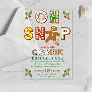 Invitaciones Acrílicas ¡Oh Snap! Gingerbread Cookie Cualquier Cumpleaños 