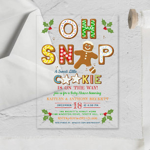 Invitaciones Acrílicas ¡Oh sorpresa! Baby Shower de galleta de jengibre