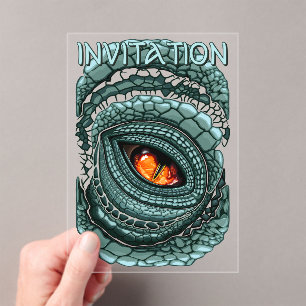 Invitaciones Acrílicas Ojo de depredador reptil primitivo
