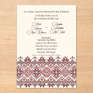 Invitaciones Acrílicas Ola Acrílica 2 del Tatreez Palestino