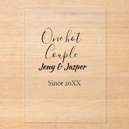 Invitaciones Acrílicas One hot couple add name since 20XX year date