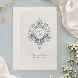 Invitaciones Acrílicas Ornamento Barroco Antiguo I Caligrafía Boda