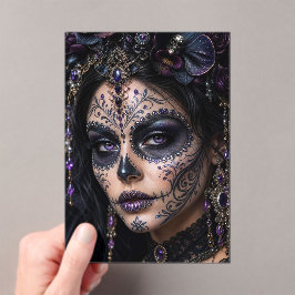 Invitaciones Acrílicas Orquídea Amatista Calavera – Calavera Gótica de Az