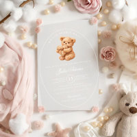 Oso de peluche de gingham marrón, papel para baby 