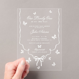 Invitaciones Acrílicas Our Lovely One Baby Shower Invitation