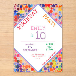 Invitaciones Acrílicas Paint de color de agua divertida y colorido Blogs 