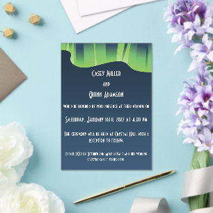 Invitaciones Acrílicas Paisaje Invernal Auroras Acrílico Boda