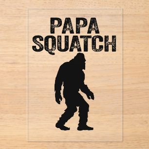 Invitaciones Acrílicas Papa Squatch Divertido Bigfoot - Regalo del Día de