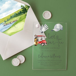Invitaciones Acrílicas Par Tee Golf fiesta temática deportiva Baby Shower
