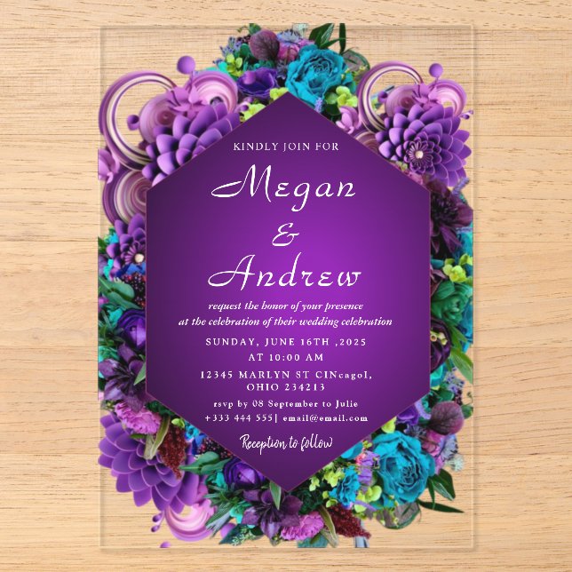 Invitaciones Acrílicas para BODA (Anverso)