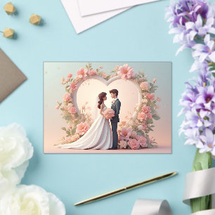 Invitaciones Acrílicas Pareja de novios romántica silueta