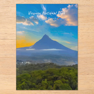 Invitaciones Acrílicas Parque Nacional Virunga, RD Congo - Volcán