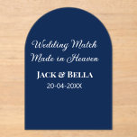 Invitaciones Acrílicas Partido boda hecho en el cielo favores de boda azu<br><div class="desc">diseño</div>