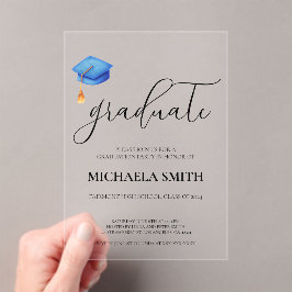 Invitaciones Acrílicas Partido de graduación de fotografía de escuela sec