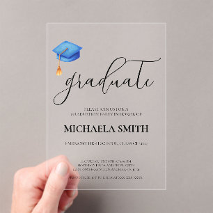 Invitaciones Acrílicas Partido de graduación de fotografía de escuela sec
