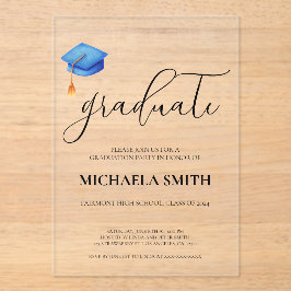 Invitaciones Acrílicas Partido de graduación de fotografía de escuela sec