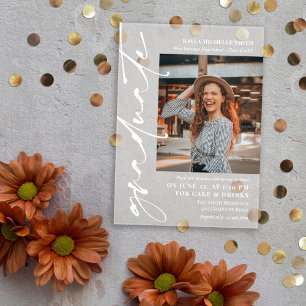 Invitaciones Acrílicas Partido de Graduación de Fotografías con Guión Bla