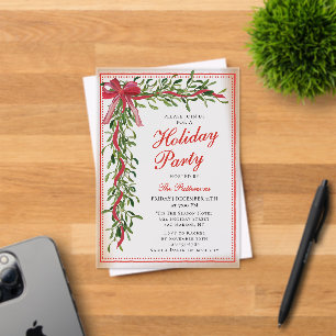 Invitaciones Acrílicas Partido de vacaciones Mistletoe Bow Fiesta de Navi