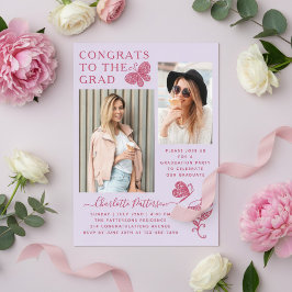 Invitaciones Acrílicas Partido moderno de graduación fotográfica de marip