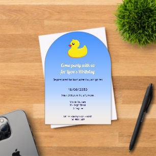 Invitaciones Acrílicas pato de goma amarillo - fiesta de cumpleaños