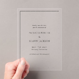 Invitaciones Acrílicas Patricia Classic Elegant Wedding Save the Date