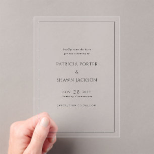 Invitaciones Acrílicas Patricia Classic Elegant Wedding Save the Date