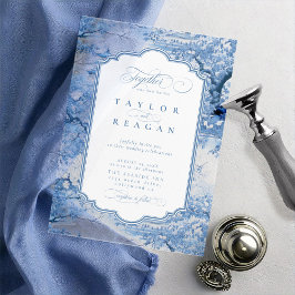 Invitaciones Acrílicas Patrón Chinoiserie de inspiración porcelana ID1094