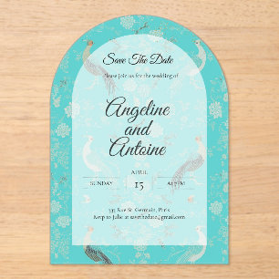 Invitaciones Acrílicas Patrón de chinoisería de lujo Secret d'Indochine