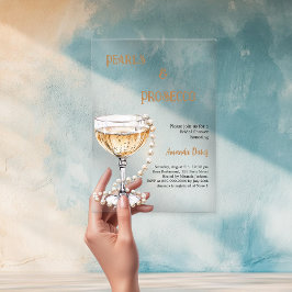 Invitaciones Acrílicas Pearls Prosecco Bridal Shower