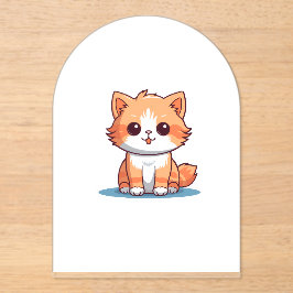 Invitaciones Acrílicas Pegatina de vinilo de gato genial | Calcomanía est