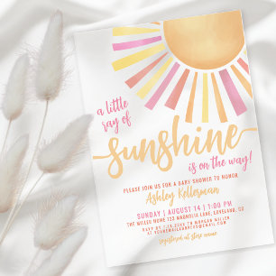 Invitaciones Acrílicas Pequeño Rayo De Sol Boho Baby Shower