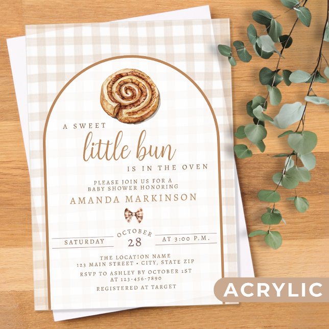 Invitaciones Acrílicas Pequeño y dulce bollo en el Baby Shower neutral de (Subido por el creador)