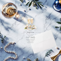 Perlas transparentes y ducha de novia en Prosecco