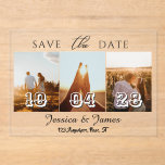 Invitaciones Acrílicas Personaliza Foto Save the Date Personalizado<br><div class="desc">Anuncia tu día especial con un hermoso diseño personalizable de "save the date" hecho para compartir la fecha de tu boda de manera elegante y memorable. Perfecto para parejas que buscan un anuncio de boda personalizado, este diseño ofrece una apariencia limpia y atemporal que se puede adaptar para coincidir con...</div>