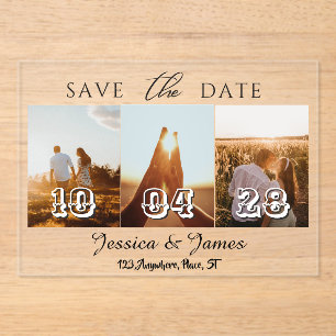 Invitaciones Acrílicas Personaliza Foto Save the Date Personalizado