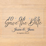 Invitaciones Acrílicas Personaliza  Save the Date Personalizado<br><div class="desc">Anuncia tu día especial con un hermoso diseño personalizable de "save the date" hecho para compartir la fecha de tu boda de manera elegante y memorable. Perfecto para parejas que buscan un anuncio de boda personalizado, este diseño ofrece una apariencia limpia y atemporal que se puede adaptar para coincidir con...</div>