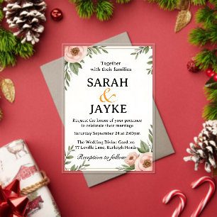 Invitaciones Acrílicas "Personalizable Colorido acuático Boda floral I