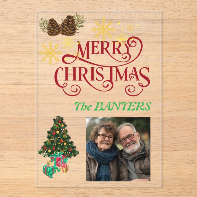 Invitaciones Acrílicas Personalización de la navidad (Anverso)