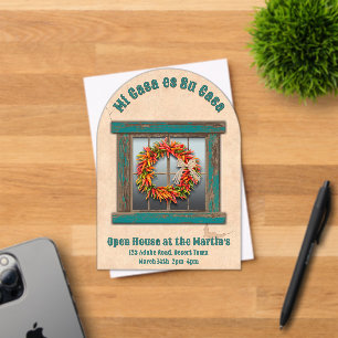 Invitaciones Acrílicas Personalizada la ventana azul húmeda del suroeste