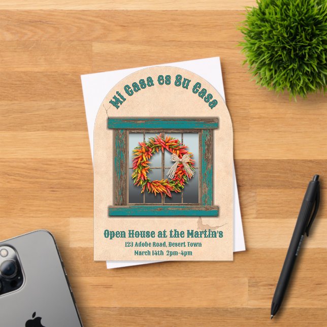 Invitaciones Acrílicas Personalizada la ventana azul húmeda del suroeste  (Insitu (Tarjeta de Invitación))