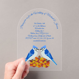 Invitaciones Acrílicas Personalizado de la boda de la caída de los gritos