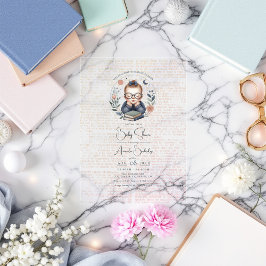 Invitaciones Acrílicas Personalizado Nuestro Siguiente Capítulo Baby Show