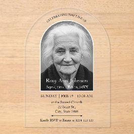 Invitaciones Acrílicas Personalized Memorial Funeral Photo 
