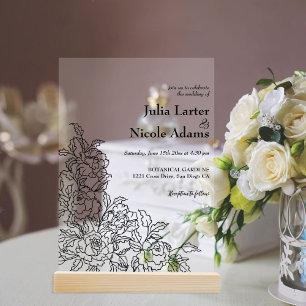 Invitaciones Acrílicas Pétalos Florales de Rosa Silvestre Asunto de Jardí