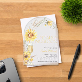 Invitaciones Acrílicas Petals & Prosecco Boho Sunflower Bridal Shower