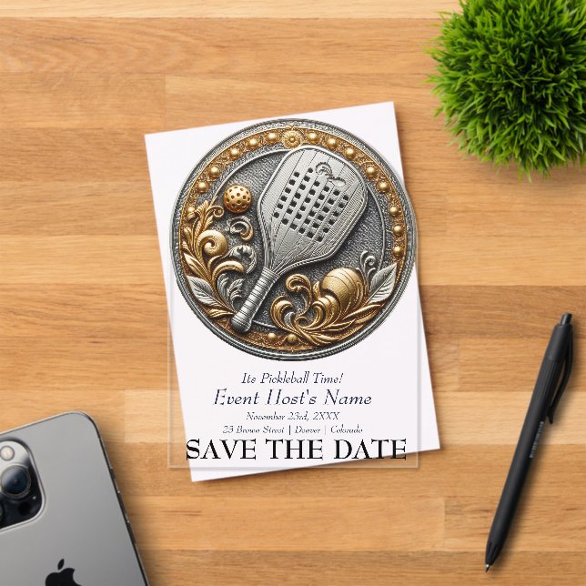 Invitaciones Acrílicas Pickleball Event Party Invitation (Insitu (Tarjeta de Invitación))